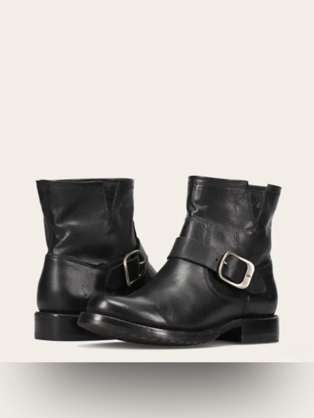 Frye Veronica Flex Black Leather Buckle Ankle Boots - Women's